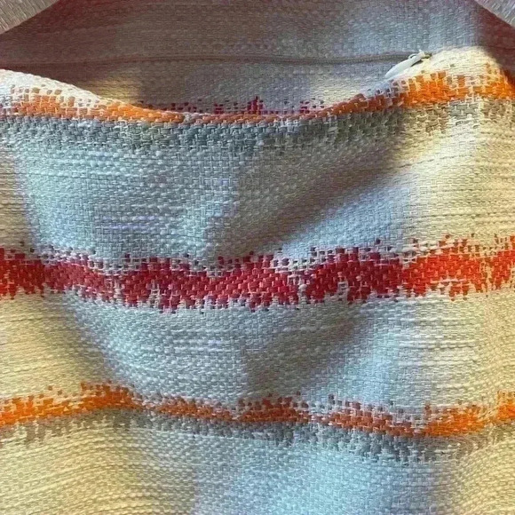 Alice + Olivia Orange Cream Stripped Aztec Jacket Lightweight Coat Size Medium. - Picture 9 of 14